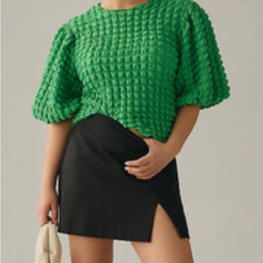 Green Textured Women's Blouse